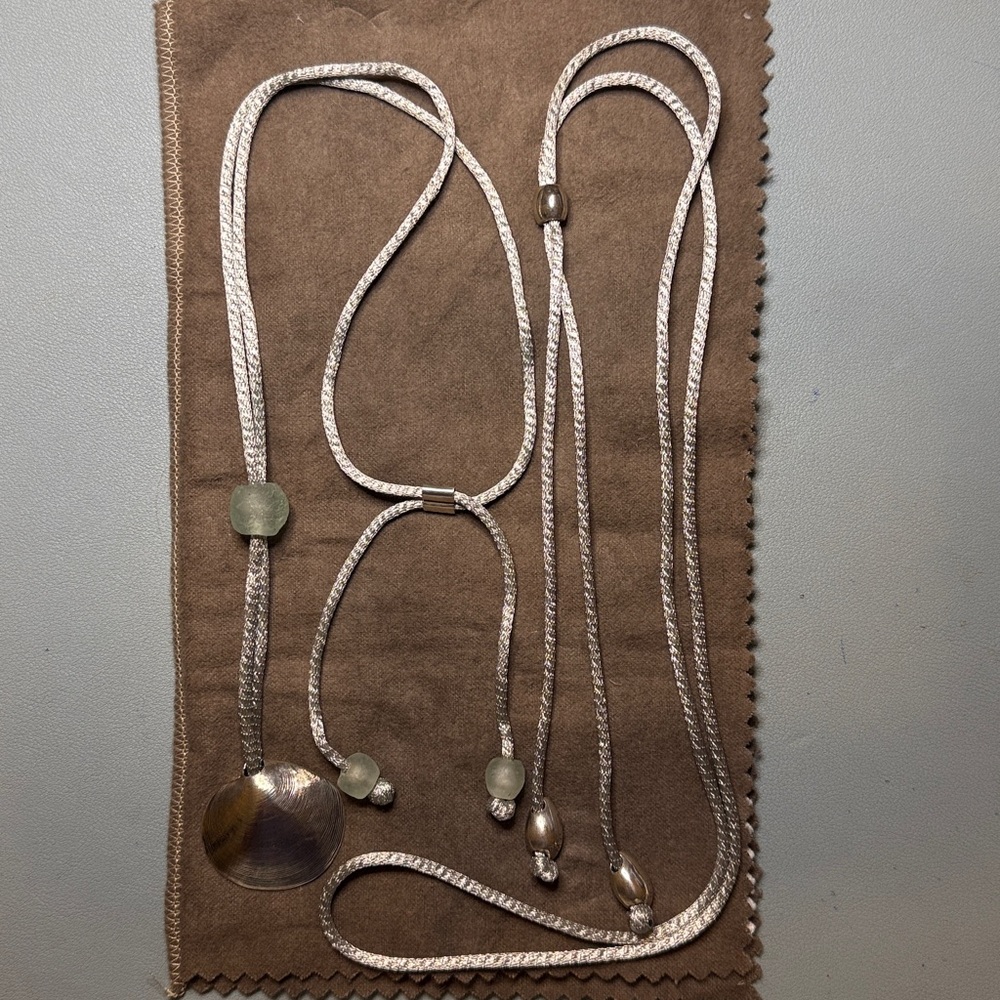 Mignon Faget Silver Shell Necklace with matching shell bolo